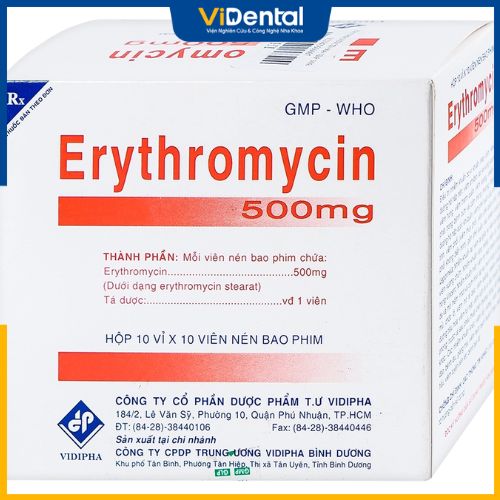 Thuốc điều trị áp xe răng Erythromycin
