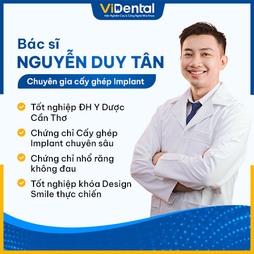 Bác sĩ Nguyễn Duy Tân đang công tác tại nha khoa Vidental - New Gate